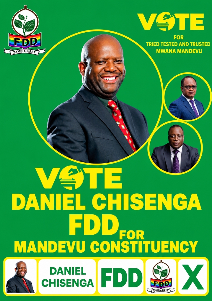 FDD candidate Daniel Chisenga eyes Mandevu parliamentary seat on Thursday 5th November 2026